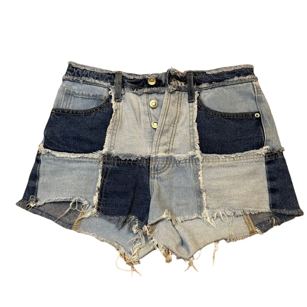 Wild Fable 00 Patchwork Denim Highest Rise Cutoff Shorts